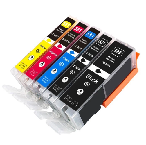 5PK Canon TS8150 TS8151 TS8152 TS9150 TS9155 PGI580 CLI581 XL ink cartridges-image