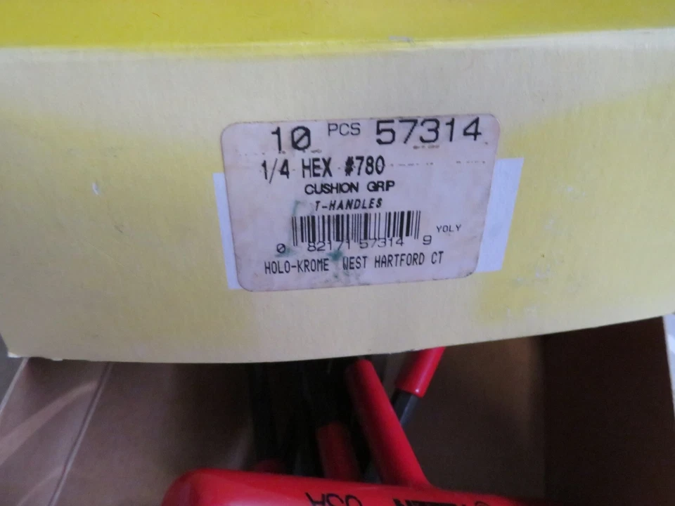 10 pc ALLEN 57314 Individual Keys 1/4" Hex 6" OAL Cushion Grip T-Handle wrenches - Image 3 of 4