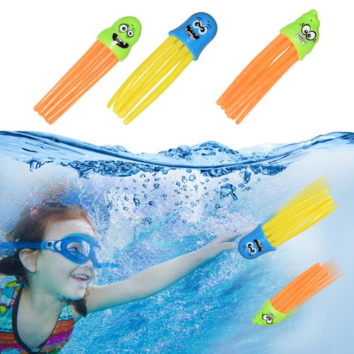 3Pcs Random Octopus Pool Diving Toys for Kids Octopus Bath Toys with Funny Faces