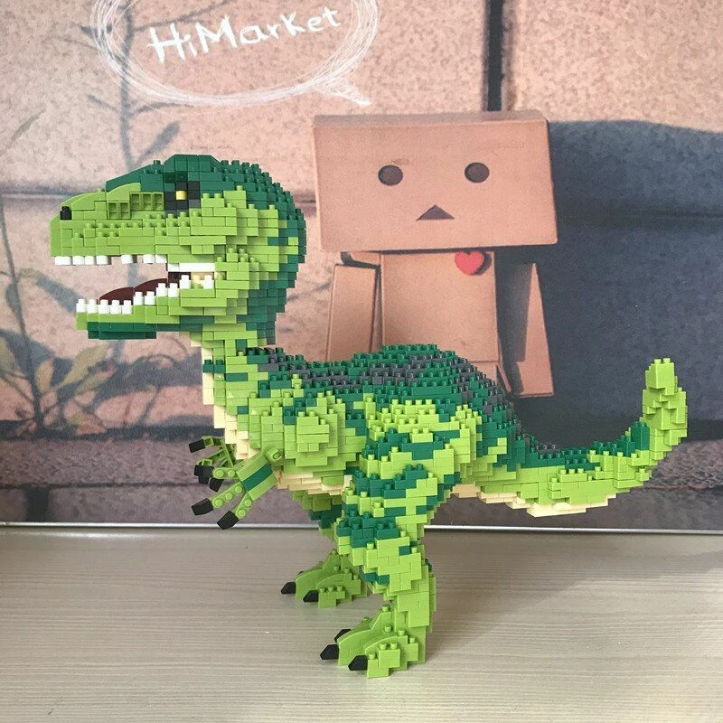 Jurassic Dinosaur Velociraptor Model DIY Mini Diamond Blocks Bricks Building Toy - Image 4 of 4