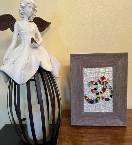 Om/Ohm/Aum Symbol Mosaic framed Buddhism, Hinduism symbol, yoga symbo - Picture 3 of 10