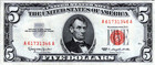 1963 $5 Legal Tender Au - Unc Fr. 1536