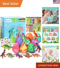 9 Pack Dinosaur Bath Bombs with Surprise Toys - Fun Educational for Kids