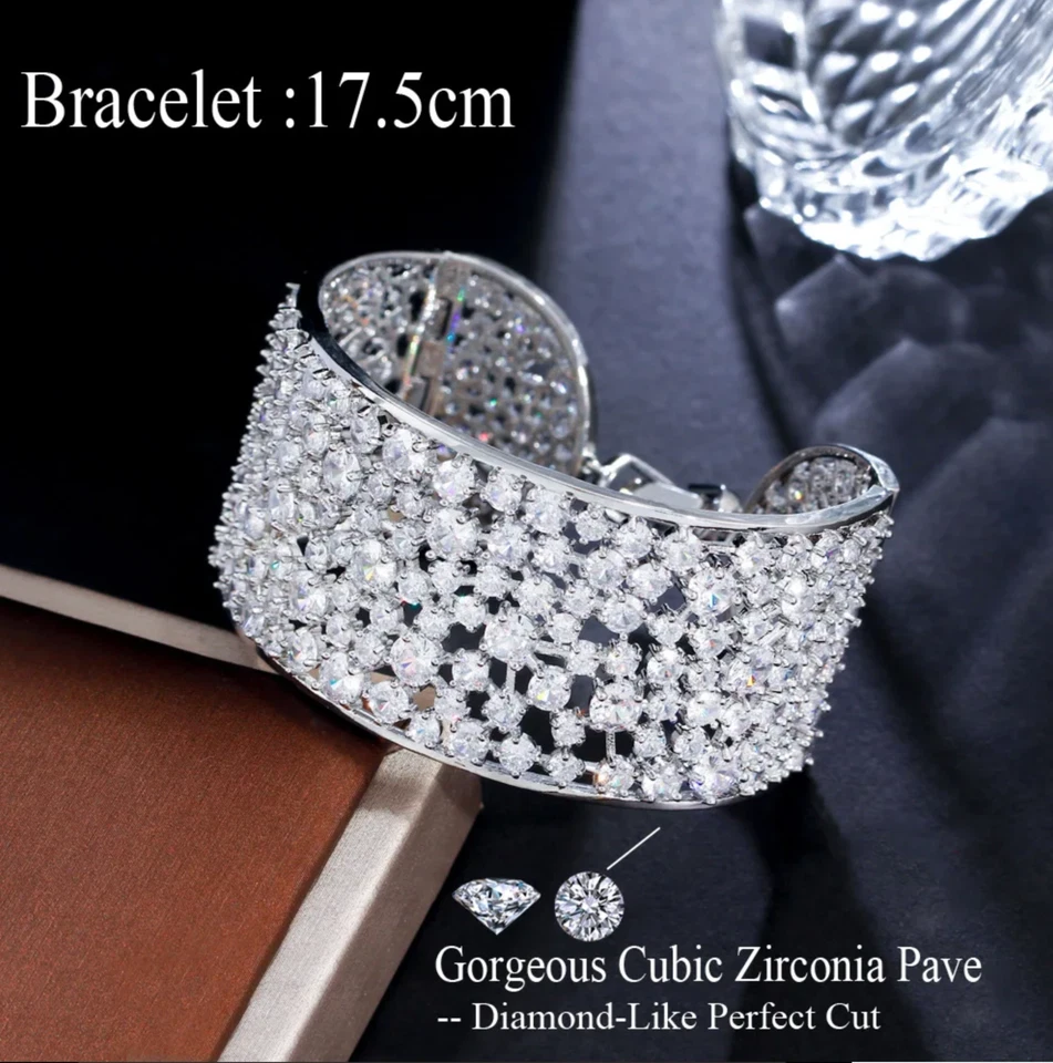 "Brazalete de diamantes simulados de corte redondo de 25 quilates relleno de oro blanco de 18 quilates precioso 7""" Foto 3 de 4
