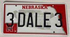 NEBRASKA Vanity License Plate #3-DALE-3 - Dale Earnhardt #3