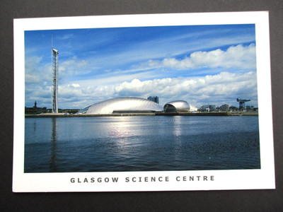 POSTKARTE Glasgow Science Centre Pacific Quay Foto Schottland UNBENUTZT