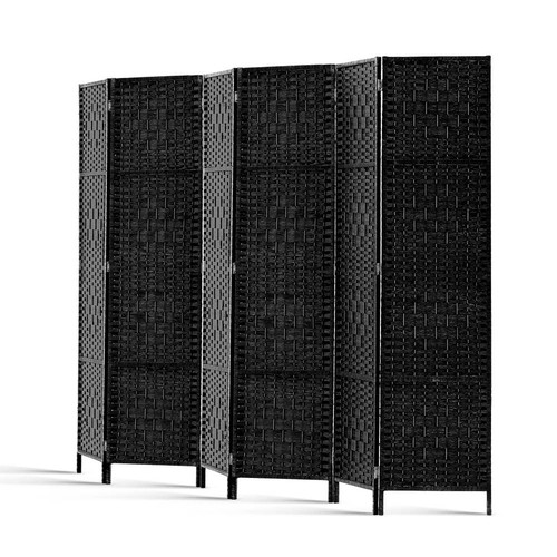 Artiss 6 Panel Room Divider Screen Partition Privacy Fold Stand Woven Black - Picture 3 of 7