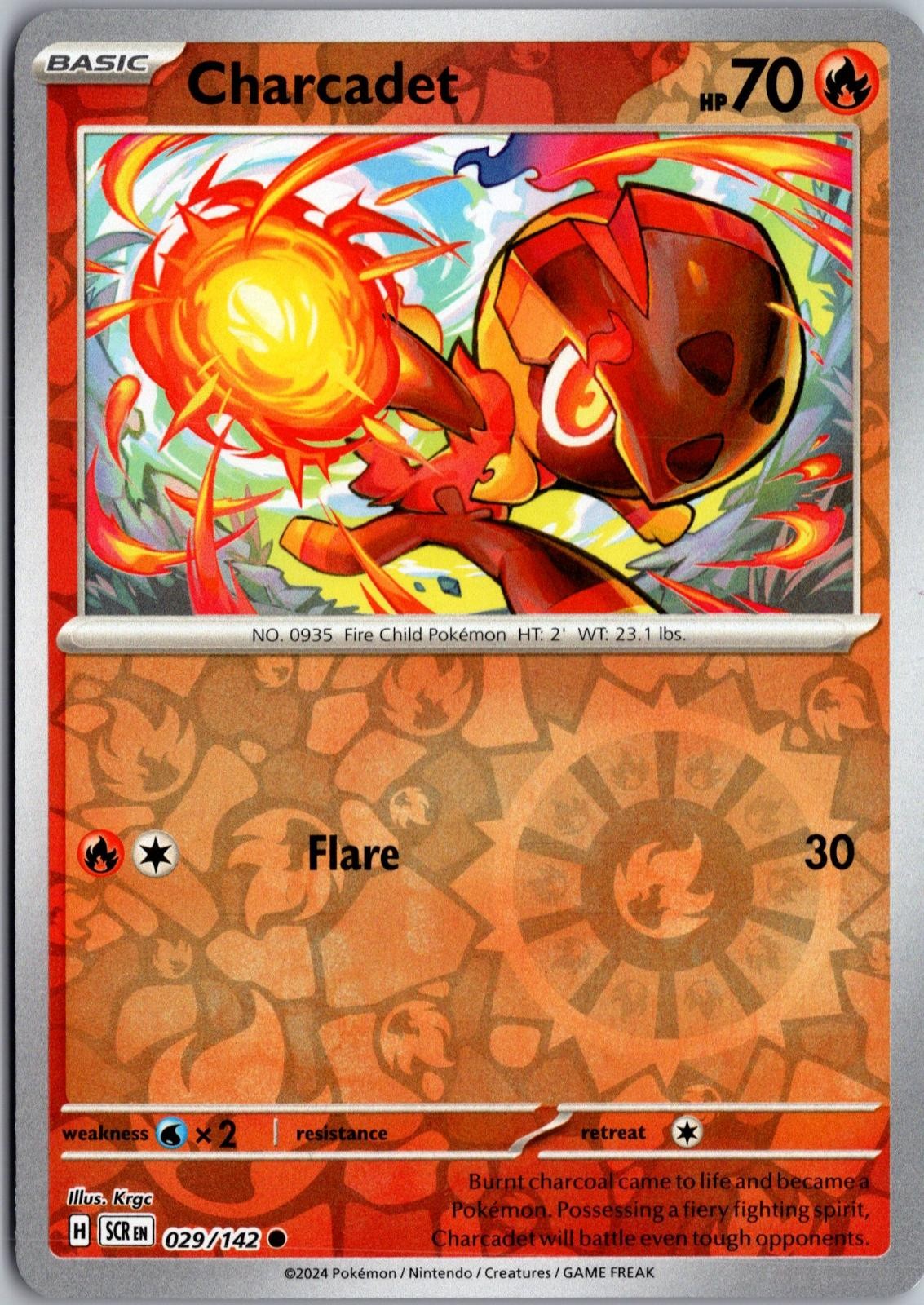 Charcadet 29/142 Common Stellar Crown Pokemon Reverse Holo Near Mint