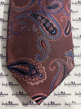 BRUNO PIATTELLI Silk Dark Pink Paisley Design Neck Tie 3.25  New-Minor Flaw 