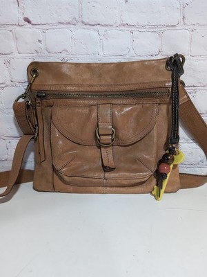 Fossil Vintage ZB5763 Cognac Leather Crossbody Shoulder Bag Great Patina 