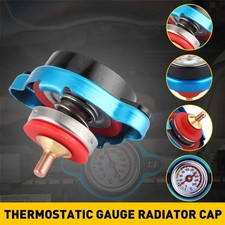 Blue Car Thermostatic Gauge Radiator Cap Cover Small Head With Water Temp Meter