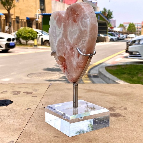 Pink Amethyst Quartz Heart - Crystal Love Gift with Stand - 445G - Picture 4 of 12