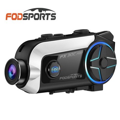 2Mics FX30C PRO Motorcycle Helmet Intercom Bluetooth Headset 1080P Camera WIFI