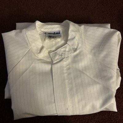LANDAU LAB COAT White Carbon Fiber Thread Fabric SMALL NEW, RARE, NOS