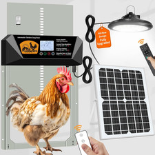 Automatic Chicken Coop Door with Solar Panel  Light - Solar Powered, Timer  Re