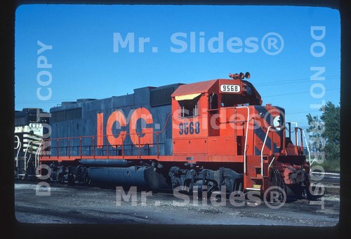 Original Slide ICG Illinois Central Gulf Clean Paint GP38-2 9568 Venice IL 1980