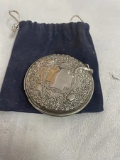 Silver Plated Ladies Powder Compact Vintage NOS