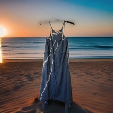 Forever 21 Maxi Dress Size Large Blue+White 