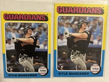 Kyle Manzardo 2024 Topps Heritage High Number Mini (RC)  & Base #673 - Guardians