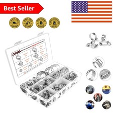 60-Piece Stainless Steel Hose Clamps - Adjustable Sizes for All Needs