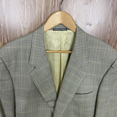Corneliani Saks Fifth Avenue Sport Coat Mens 42R Green Multicolor Italy Made