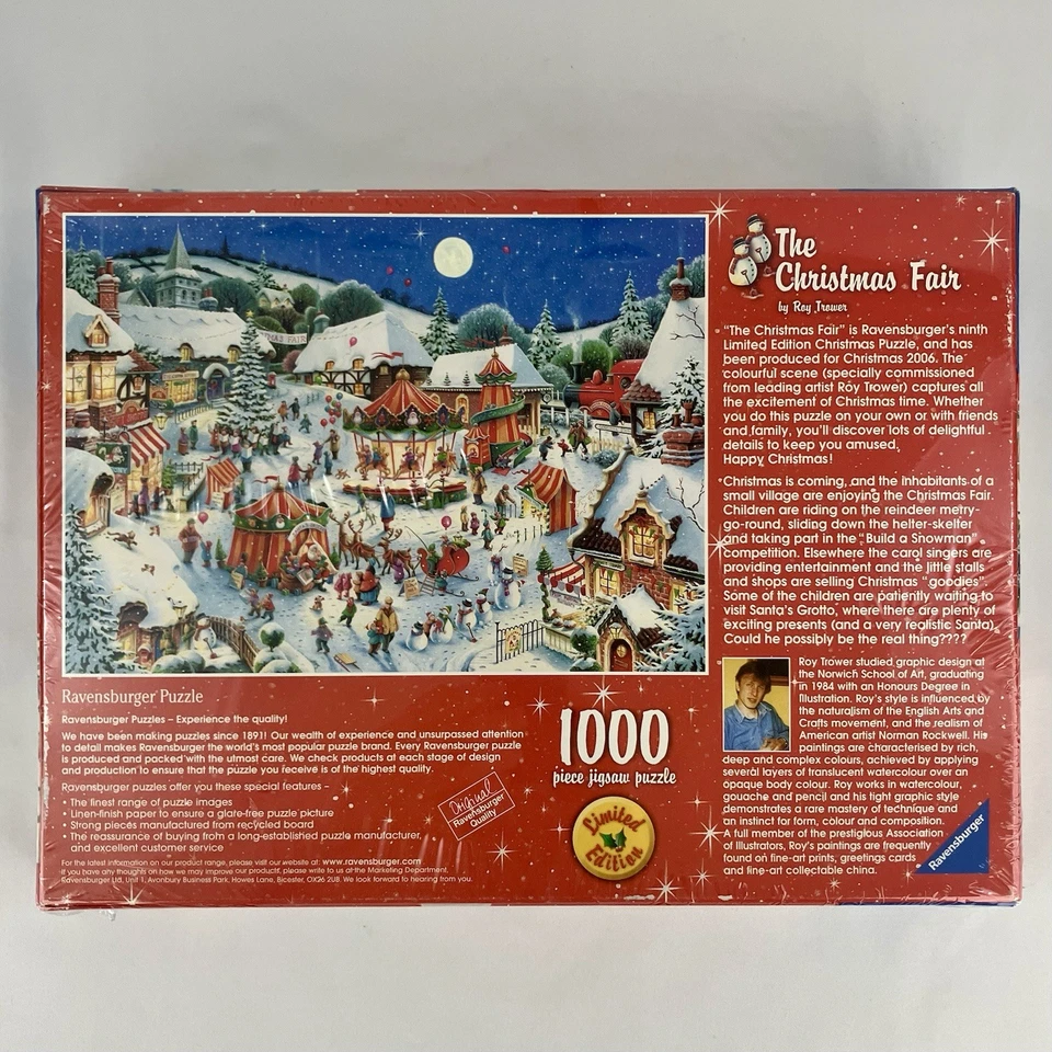 Ravensburger Christmas Fair Holiday Puzzle 1000 pc Limited Edition 2006 Sealed - Image 2 of 4