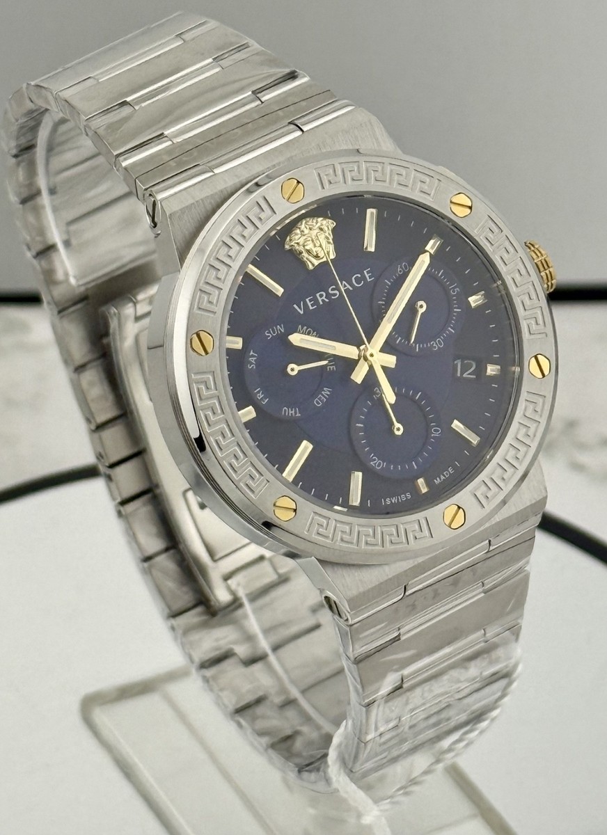 Versace VEZ900221 Greca Logo Chrono black gold silver Steel