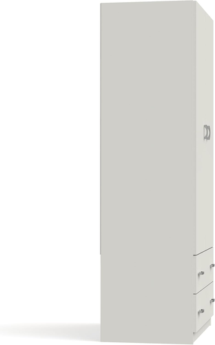 | Armadio Camera Da Letto Guardaroba 2 Ante 2 Cassetti, Bianco, 180X74X50 Cm (Al - Foto 5 di 12