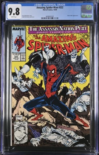 AMAZING SPIDER-MAN #322 CGC 9.8 WHITE MCFARLANE SILVER SABLE APPEARANCE.