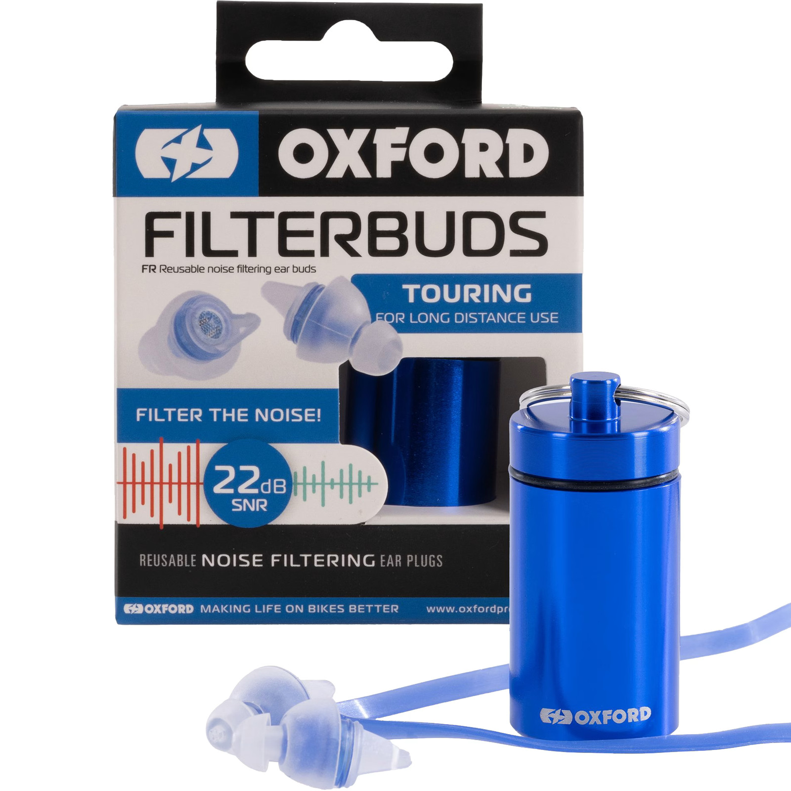 Oxford Filterbuds Silicone Free Motorcycle Helmet Accessory Earplugs - Touring