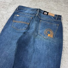 NWT Relaxed Straight Baggy Y2K 2000 s Akademik s Embroidered Skater Denim Jeans