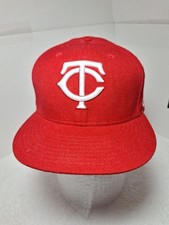 New Era Minnesota Twins 59fifty Hat/Cap Men's Fitted 7 5/8 Red Genuine MLB New