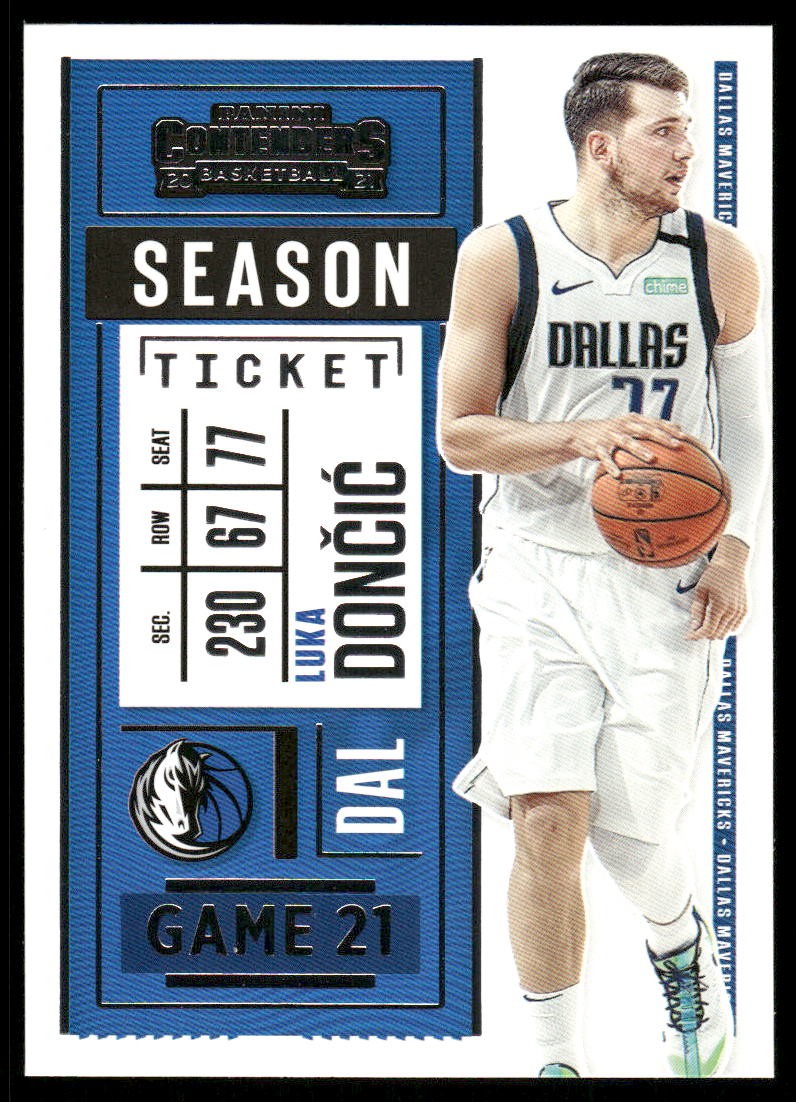 2020-21 Contenders Luka Doncic Season Ticket #85 Dallas Mavericks
