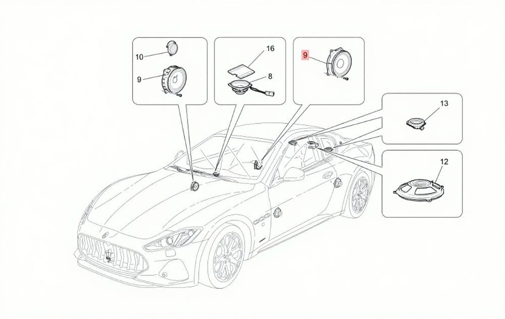 Maserati GranTurismo 2016-2019 Front Speaker