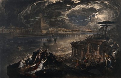 Der Fall Babylons Kyros Große Niederlage Chaldäer 1831 von John Martin Kunstdruck