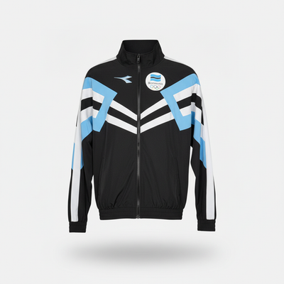 DIADORA フルジップジャケット S ホワイト/ブラック/ブルー 2024-2025 Botswana Olympic Team JACKET Soccer Diadora Small