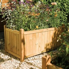 Pressure Treated Wooden Rectangular Planter Rowlinson Outdoor Garden Box 100cm