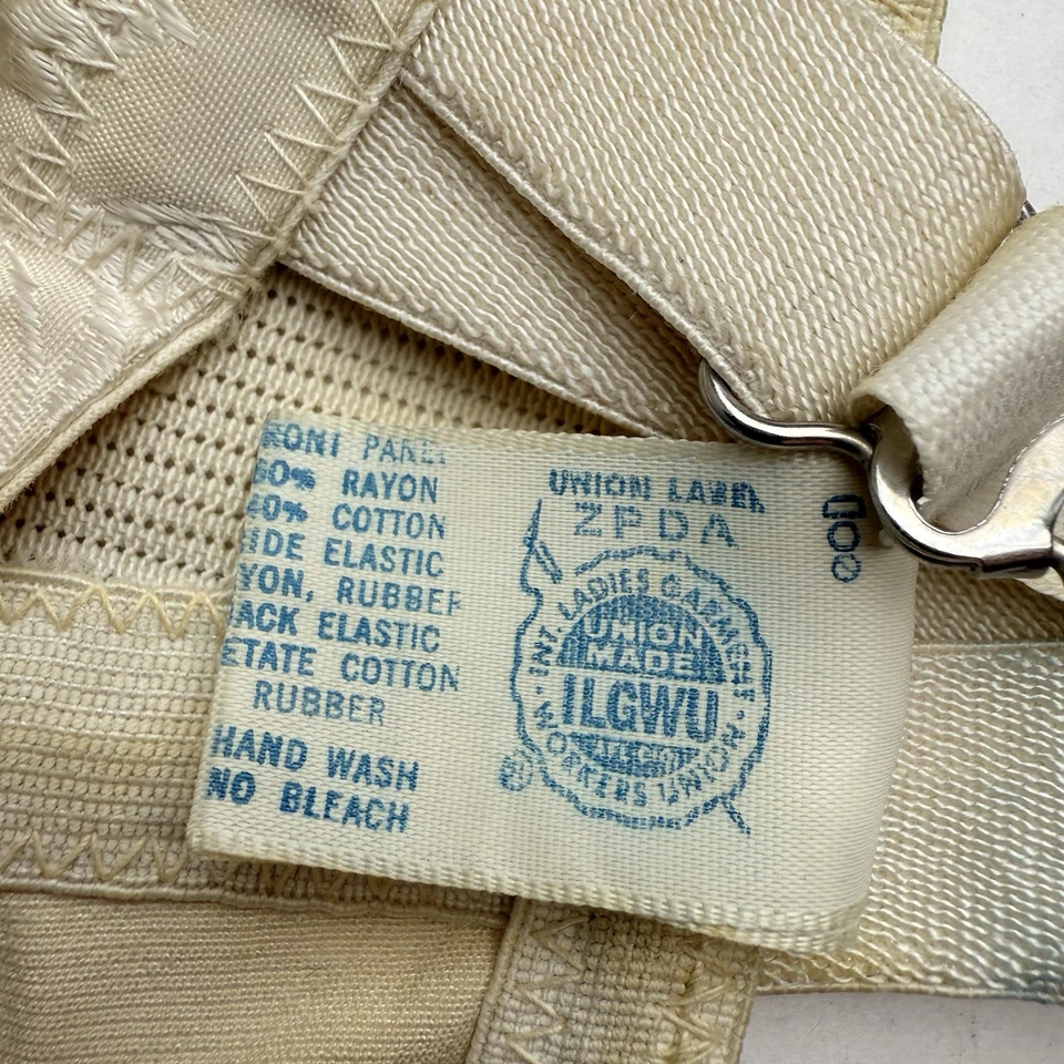 Falda Faja Parte Inferior Abierta Sears De Colección Años 60 Mediana Satén Panel Floral Liguero LEER Foto 4 de 4