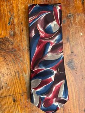Barringyon Men’s 100%Silk Neck tie Blues And Reds Made In The USA