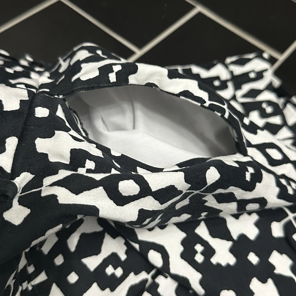 Pantalones cortos INC International Concepts para mujer con 6 puños geométricos negros blancos elásticos Foto 4 de 4