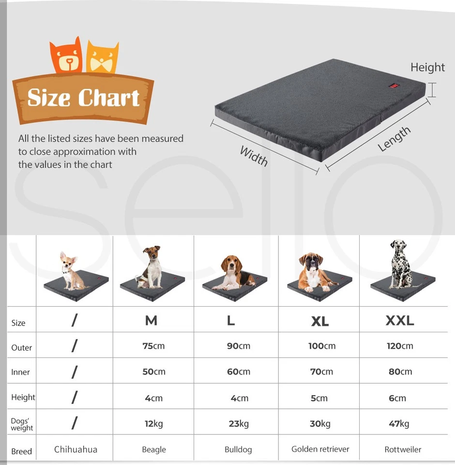 Pawz Pet Dog Calming Bed Memory Foam Foldable Mattress Orthopedic Washable Grey - image 2 of 4