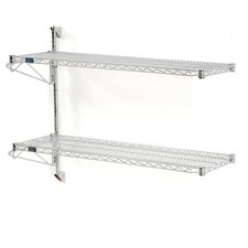 Nexel Wall Mount Wire 2-Shelf Starter Unit 48"W x 14"D x 34"H