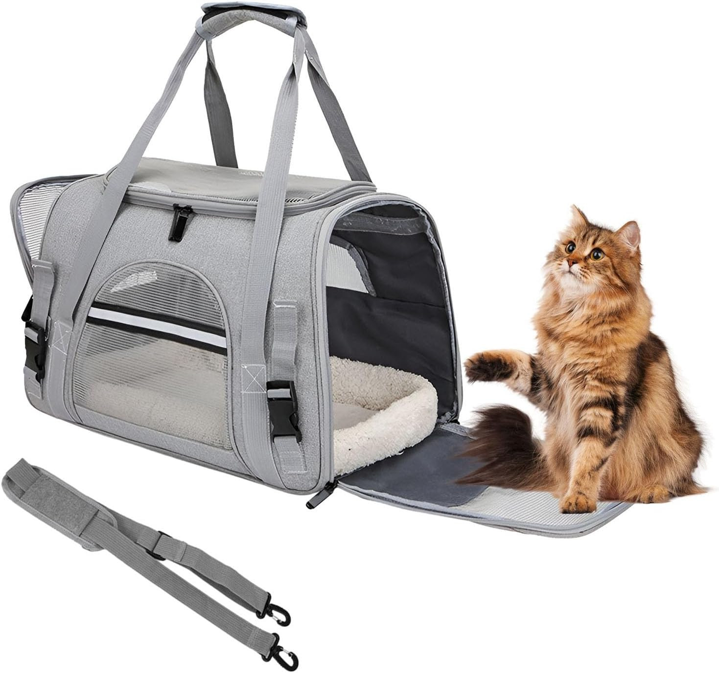 Borsa Trasporto Gatti e Cani Piccoli | Design Traspirante Grey
