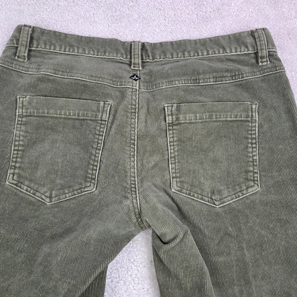 PrAna Women's Corduroy Pants Size 10 Olive Green Wide Leg Bootcut Casual - Image 3 of 4