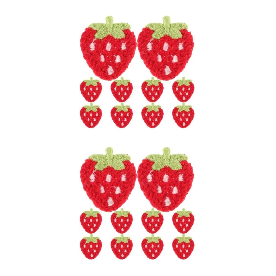 2 Pack Strawberry Accessories Embroidered Patches Clothing Fun - Image 3 of 4