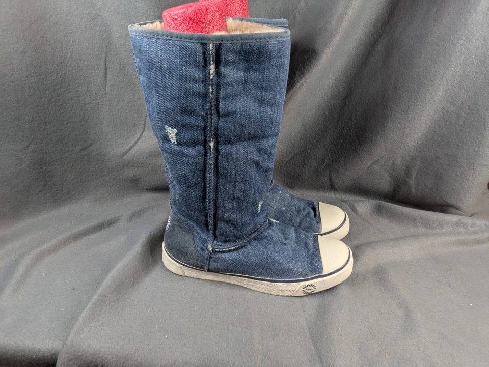 BOTA UGG AUSTRALIA DELAINE PIEL DE OVEJA DENIM ENVEJECIDA SÚPER RARA Talla 7 Foto 3 de 4