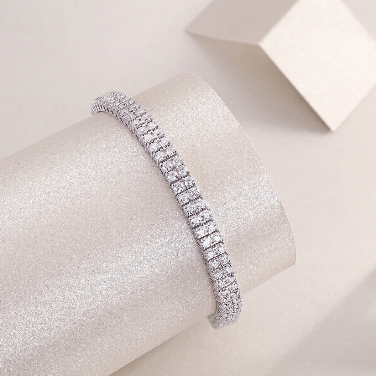 VVS1 MOISSANITE Tennis Chain Women Bracelet 925 Sterling Silver Pass Test 19cm