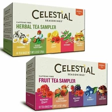 Celestial Seasonings Herbal Tea Flavor 2 Pack Herbal Tea Sampler & Fruit Sampler