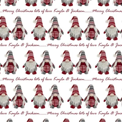 GET INVITED PERSONALISED GONK MERRY CHRISTMAS NAME GIFT WRAPPING PRESENT XMAS WRAP PAPER