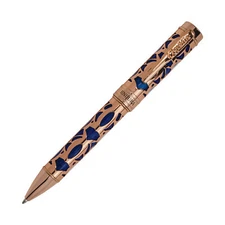 Conklin Endura Deco Crest Ballpoint Pen in Blue with Rosegold Trim - NEW